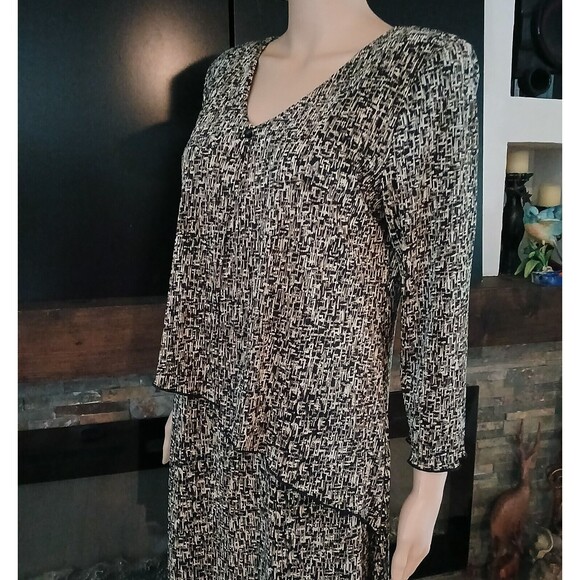 Vintage Maxi Dress Tiered Size 12 Retro Casual Church Modest Business Career USA - Picture 8 of 10